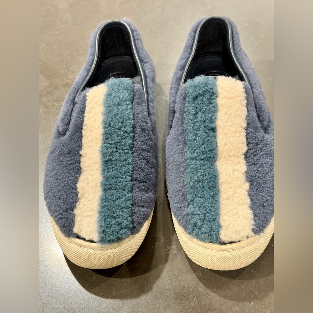 Tory Burch Bamford Color-Block Shearling Plimsolls also on Sneakers